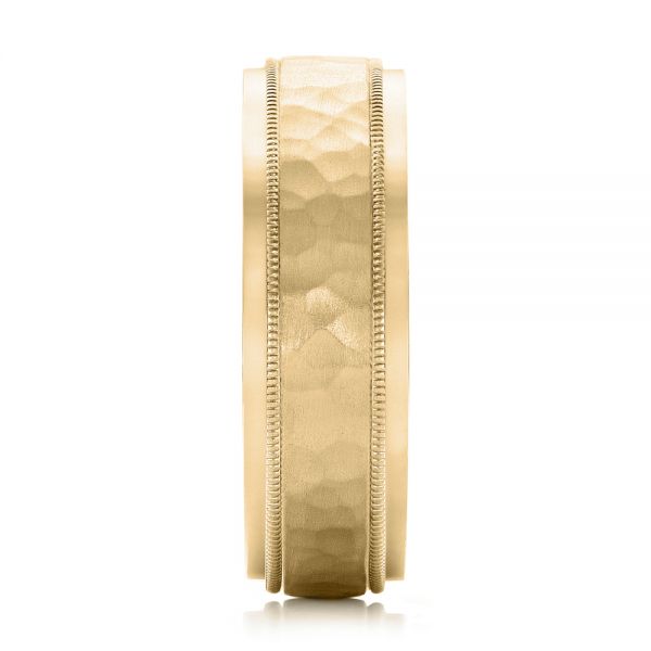 14k Yellow Gold 14k Yellow Gold Men's Hammered Finish Band - Side View - 101191