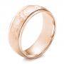 14k Rose Gold 14k Rose Gold Men's Hammered Finish Band - Three-Quarter View -  101190 - Thumbnail