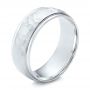 18k White Gold 18k White Gold Men's Hammered Finish Band - Three-Quarter View -  101190 - Thumbnail