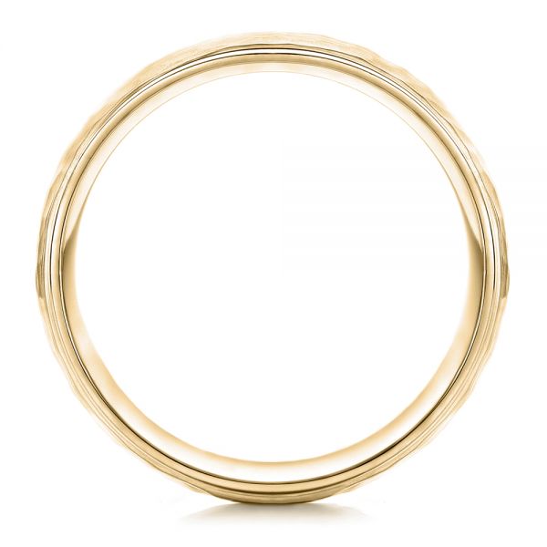 18k Yellow Gold 18k Yellow Gold Men's Hammered Finish Band - Front View -  101190