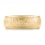 14k Yellow Gold 14k Yellow Gold Men's Hammered Finish Band - Top View -  101190 - Thumbnail