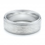 Men's Hammered Finish White Tungsten Band - Flat View -  1356 - Thumbnail