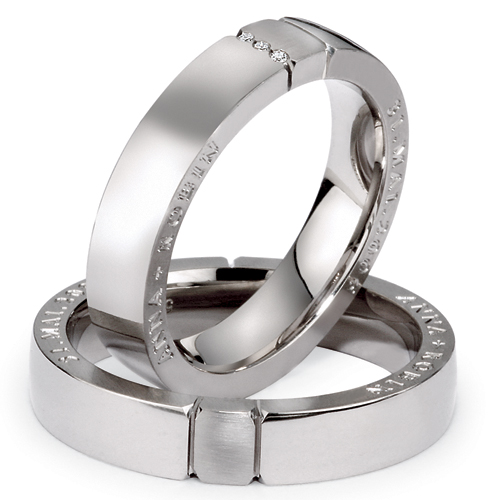 Platinum Men's Inscribed Diamond Band - Flat View - 273