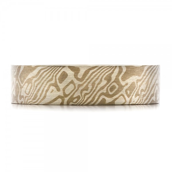 Men's Mokume Flat Band - Top View -  100524