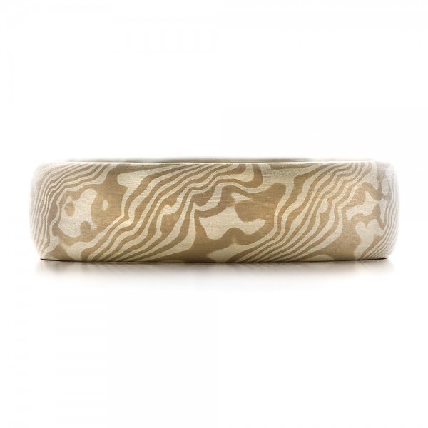 Men's Mokume Half Round Band - Top View -  100523