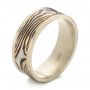 Men's Unplated Mokume Wedding Band - Three-Quarter View -  103892 - Thumbnail