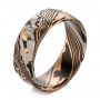 Men's Mokume Wedding Band - Three-Quarter View -  103893 - Thumbnail