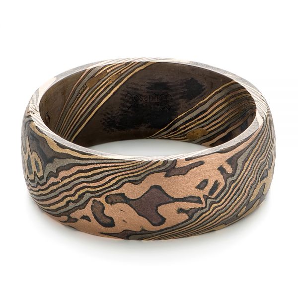 Men's Mokume Wedding Band - Flat View - 102539