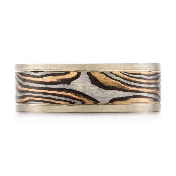 Men's Unplated Mokume Wedding Band - Top View -  103892