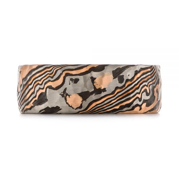 Men's Mokume Wedding Band - Top View - 103893