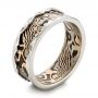 Men's Mokume Wedding Band - Three-Quarter View -  102829 - Thumbnail