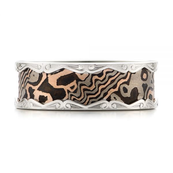 Men's Mokume Wedding Band - Top View - 102829