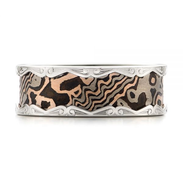 Men's Mokume Wedding Band - Top View -  102829