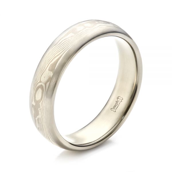 Men's Mokume Wedding Band - Three-Quarter View -  1463