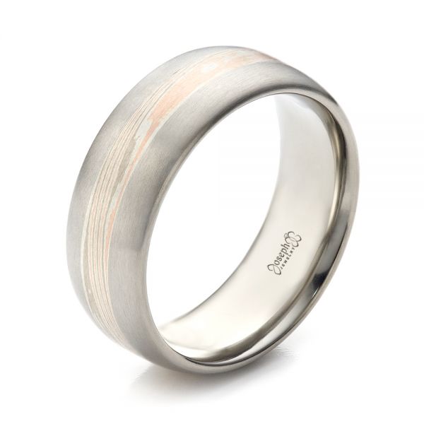 Men's Palladium Mokume Wedding Band - Image