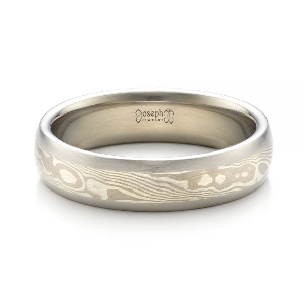 Men's Mokume Wedding Band - Flat View -  1463