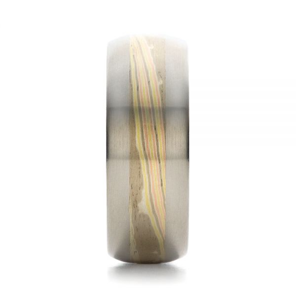 Men's Mokume Wedding Band - Side View -  1462