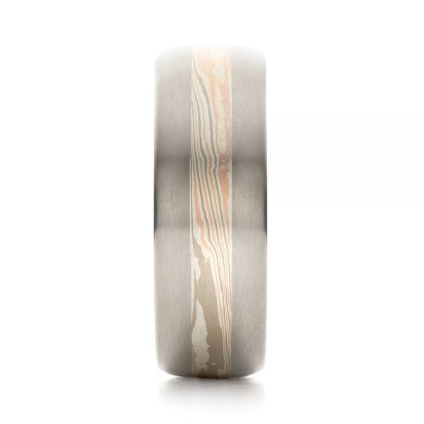 Men's Mokume Wedding Band - Side View -  1464