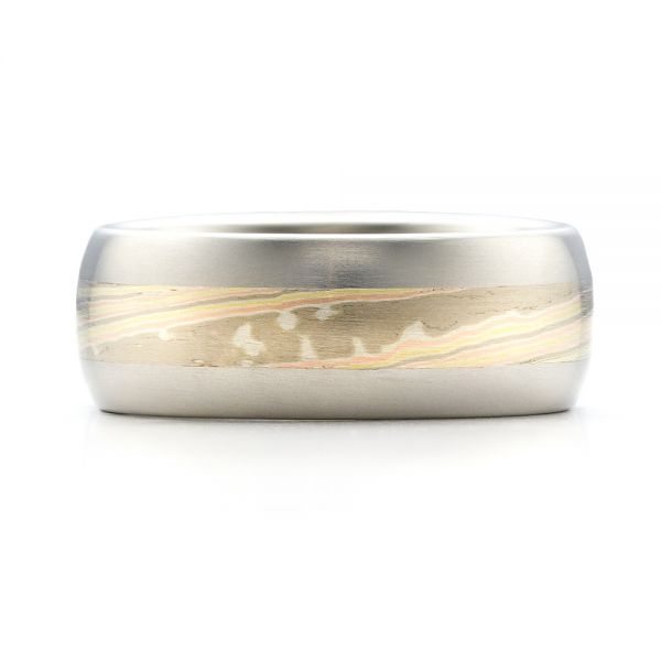 Men's Mokume Wedding Band - Top View -  1462