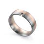  Platinum And 14k Rose Gold Platinum And 14k Rose Gold Men's Diamond Band - Three-Quarter View -  239 - Thumbnail