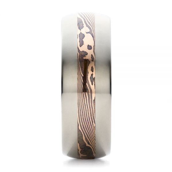 Men's Mokume Wedding Band - Side View -  1465