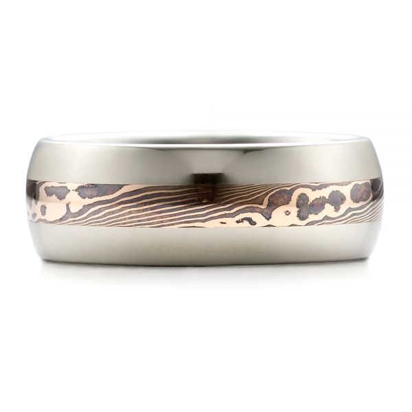 Men's Mokume Wedding Band - Top View -  1465