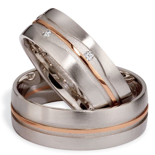  Platinum And 14K Gold Platinum And 14K Gold Men's Diamond Band - Flat View -  284 - Thumbnail