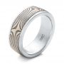 Men's Mokume Wedding Band - Three-Quarter View -  102130 - Thumbnail