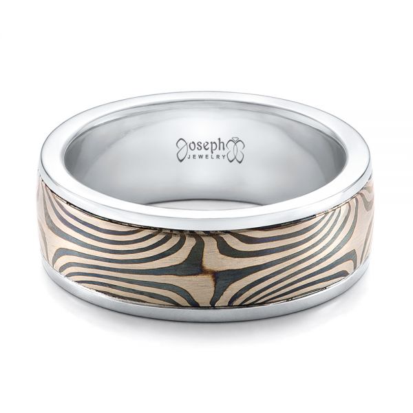 Men's Mokume Wedding Band - Flat View - 102130