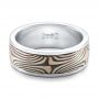 Men's Mokume Wedding Band - Flat View -  102130 - Thumbnail