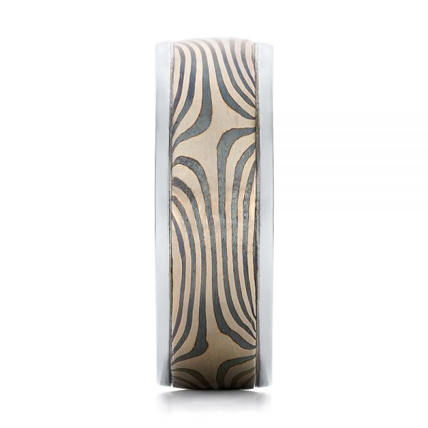 Men's Mokume Wedding Band - Side View - 102130