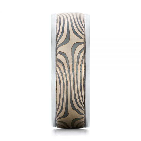 Men's Mokume Wedding Band - Side View -  102130