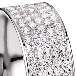 18K Gold 18K Gold Men's Pave Diamond Band - Flat View - 268