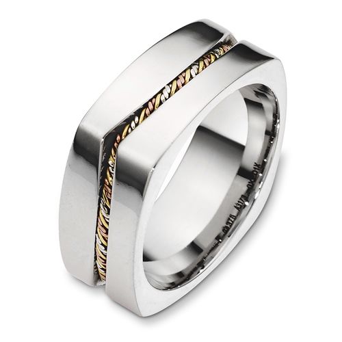 Men's Rope Two-tone Band - Three-Quarter View -  387