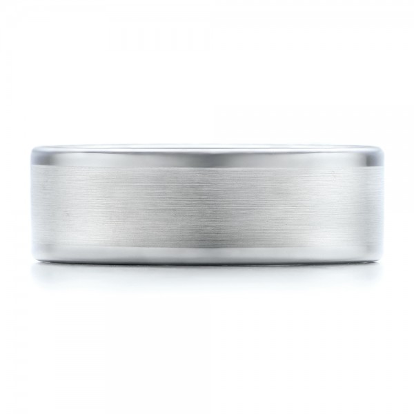 Men's Satin Finish White Tungsten Band - Top View -  101197