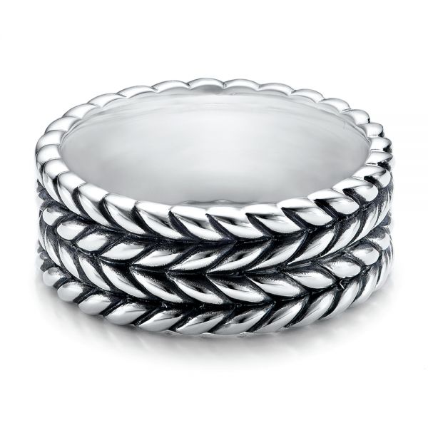 Men's Sterling Silver Braided Band - Flat View -  101206