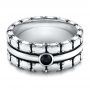 Men's Sterling Silver Brick Band - Flat View -  101179 - Thumbnail