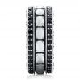 Men's Sterling Silver Brick Band - Side View -  101177 - Thumbnail