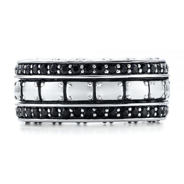 Men's Sterling Silver Brick Band - Top View -  101177