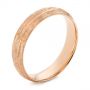 18k Rose Gold 18k Rose Gold Men's Textured Wedding Band - Three-Quarter View -  105704 - Thumbnail