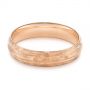 18k Rose Gold 18k Rose Gold Men's Textured Wedding Band - Flat View -  105704 - Thumbnail