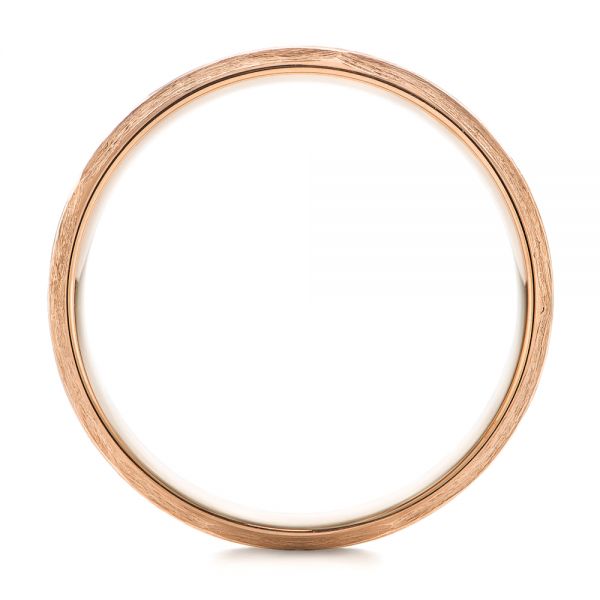 14k Rose Gold 14k Rose Gold Men's Textured Wedding Band - Front View -  105704