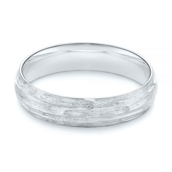  Platinum Platinum Men's Textured Wedding Band - Flat View -  105704