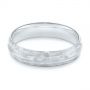 14k White Gold 14k White Gold Men's Textured Wedding Band - Flat View -  105704 - Thumbnail