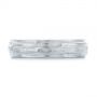 18k White Gold 18k White Gold Men's Textured Wedding Band - Top View -  105704 - Thumbnail