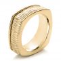 14k Yellow Gold 14k Yellow Gold Men's Textured Wedding Band - Three-Quarter View -  100168 - Thumbnail