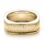 14k Yellow Gold 14k Yellow Gold Men's Textured Wedding Band - Flat View -  100168 - Thumbnail