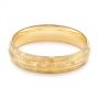 18k Yellow Gold 18k Yellow Gold Men's Textured Wedding Band - Flat View -  105704 - Thumbnail