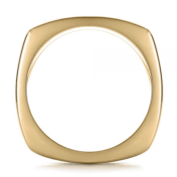 18k Yellow Gold 18k Yellow Gold Men's Textured Wedding Band - Front View -  100168