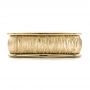 14k Yellow Gold 14k Yellow Gold Men's Textured Wedding Band - Top View -  100168 - Thumbnail